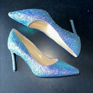 Nine West Shimmering Blue Heels